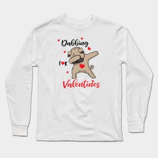 Valentines Shirt, Dabbing Dog Heart, Gift and Décor Idea Long Sleeve T-Shirt